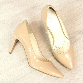 Escarpins à talon aiguille laqué beige W Juma 6