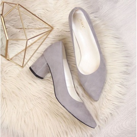 Escarpins sur le pilier, daim gris W Juma 4
