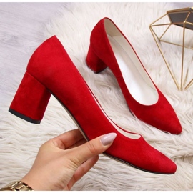 Escarpins sur un pilier en daim rouge W Juma 1