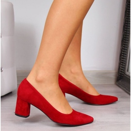 Escarpins sur un pilier en daim rouge W Juma 3