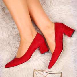 Escarpins sur un pilier en daim rouge W Juma 5