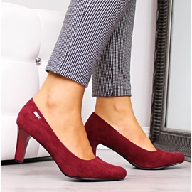 Escarpins en daim bordeaux W Sergio Leone rouge 2