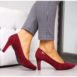 Escarpins en daim bordeaux W Sergio Leone rouge 3
