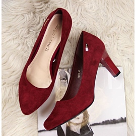 Escarpins en daim bordeaux W Sergio Leone rouge 4