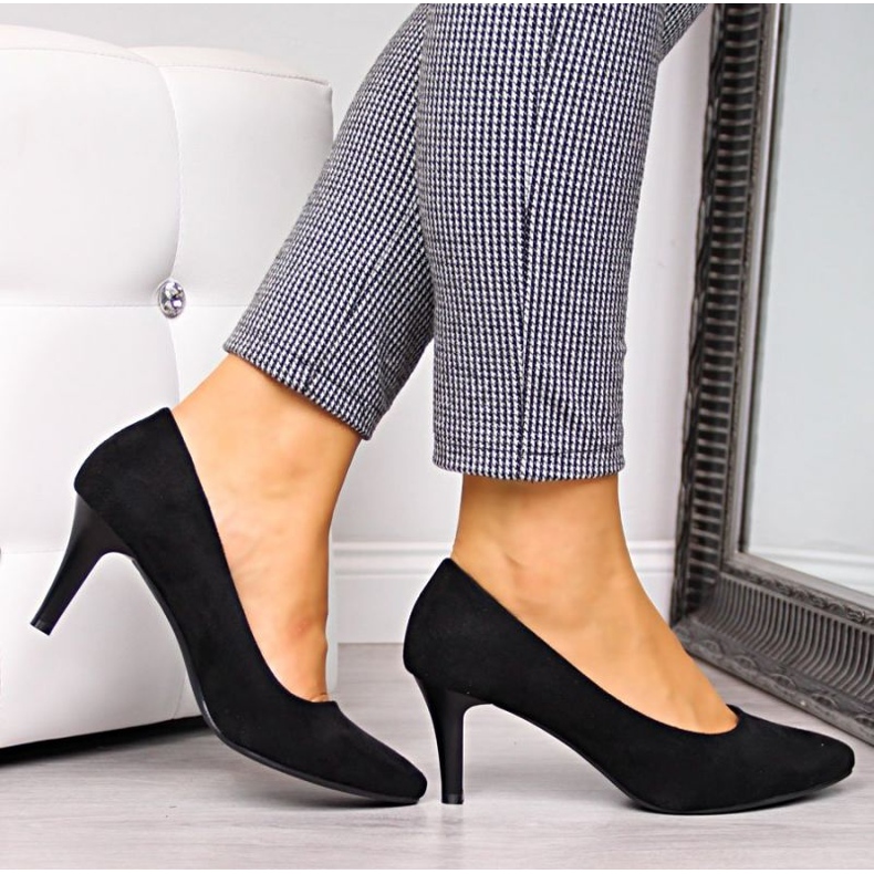 Escarpins en daim noir W Sergio Leone 2