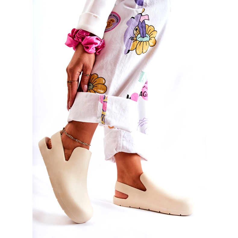 FS1 Sabots Caoutchouc Tendance Beige Clair Meriko 4