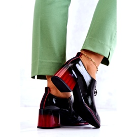 S.Barski Chaussures à la mode laquées sur un poteau Lorena noir et rouge 4
