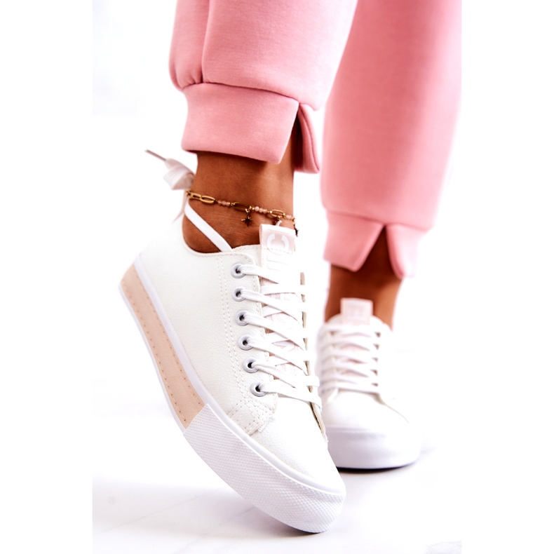 PS1 Baskets Cuir Femme Blanc-Beige Mikayla blanche 1 PS1 Baskets Cuir Femme Blanc-Beige Mikayla blanche 1