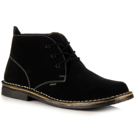 Bottes pour hommes en cuir noir M Gregor le noir 1
