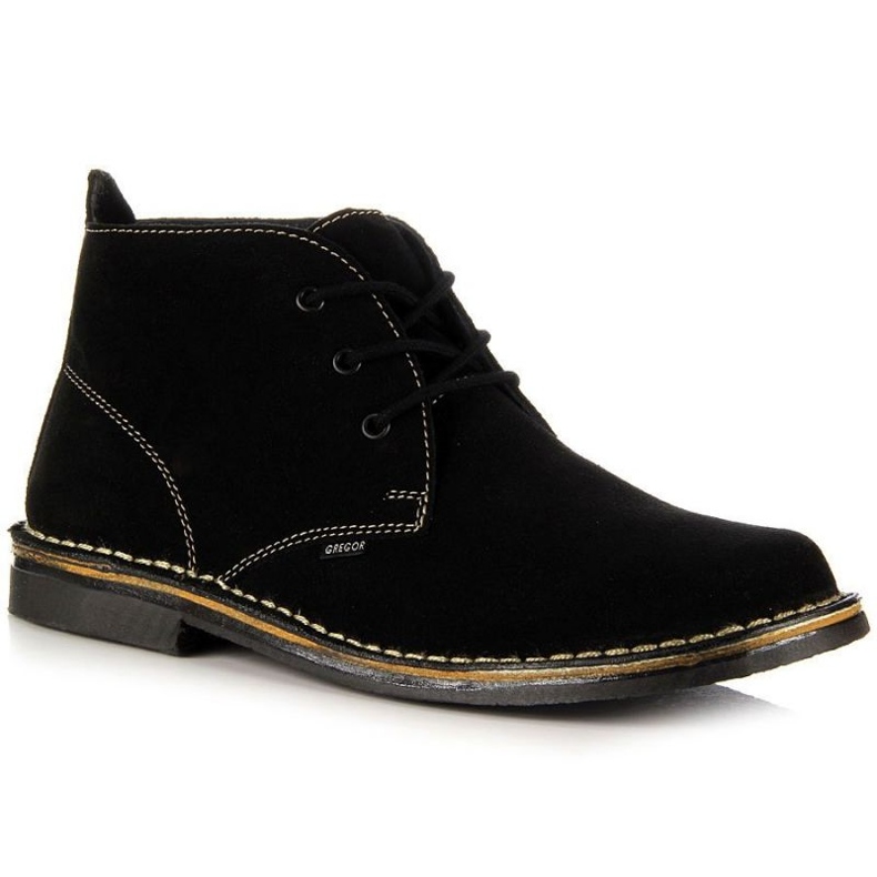 Bottes pour hommes en cuir noir M Gregor 1