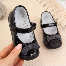 Ballerines fille vernis velcro noir Jr Kornecki 6065 le noir 1