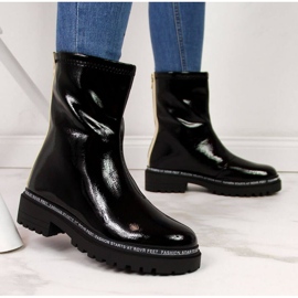 BM Bottes isolées laquées noires pour femmes W S. Barski le noir 2