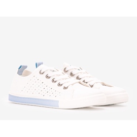 Baskets femme Tuuri blanches et bleues 1