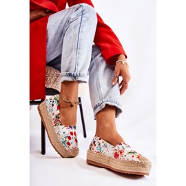 FS3 Espadrilles à enfiler à la mode en fleurs de Morice blanches multicolore 2