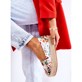 FS3 Espadrilles à enfiler à la mode en fleurs de Morice blanches multicolore 4