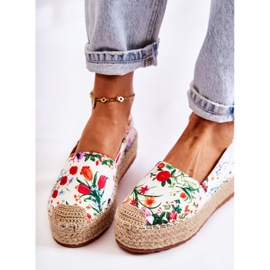 FS3 Espadrilles à enfiler à la mode en fleurs de Morice blanches multicolore 5