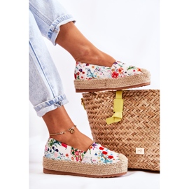 FS3 Espadrilles à enfiler à la mode en fleurs de Morice blanches multicolore 6