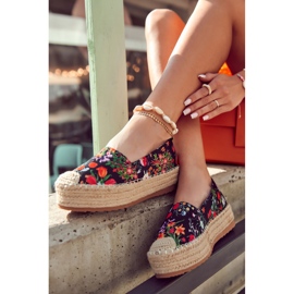FS3 Espadrilles à enfiler à la mode en fleurs de Morice noires le noir multicolore 7