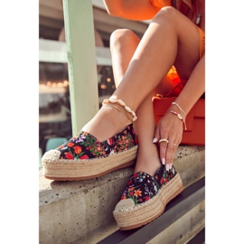 FS3 Espadrilles à enfiler à la mode en fleurs de Morice noires le noir multicolore 8