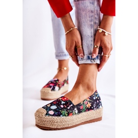 FS3 Espadrilles à enfiler à la mode en fleurs de Morice noires multicolore 1