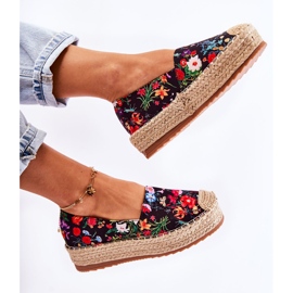 FS3 Espadrilles à enfiler à la mode en fleurs de Morice noires le noir multicolore 4