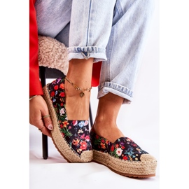 FS3 Espadrilles à enfiler à la mode en fleurs de Morice noires le noir multicolore 3