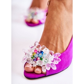 PA2 Escarpins en daim à la mode avec décoration Meriss fuchsia rose 2