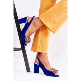 PA2 Sandales Escarpins En Daim À La Mode Avec Cristaux Marine Nolissa bleu marin 1
