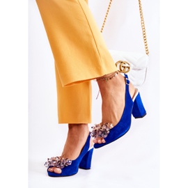 PA2 Sandales Escarpins En Daim À La Mode Avec Cristaux Marine Nolissa bleu marin 5