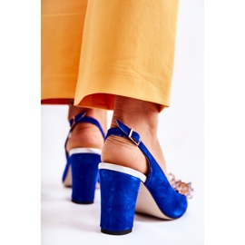 PA2 Sandales Escarpins En Daim À La Mode Avec Cristaux Marine Nolissa bleu marin 4