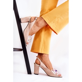 PA2 Escarpins en daim à la mode avec décoration Meriss beige 4