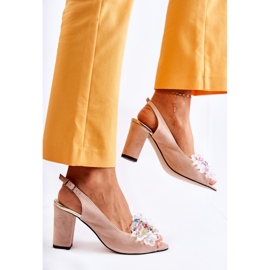 PA2 Escarpins en daim à la mode avec décoration Meriss beige 2