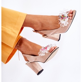 PA2 Escarpins en daim à la mode avec décoration Meriss beige 7