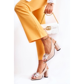 PA2 Escarpins en daim à la mode avec décoration Meriss beige 8