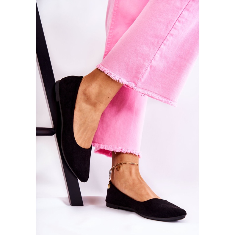 PS1 Ballerines classiques en daim noires pour femmes Arina le noir 2