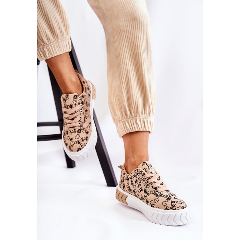 PS1 Baskets pour femmes Chaussures de sport W Print Beige Avers 1