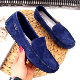 Mocassins cuir bleu marine W Vinceza 1