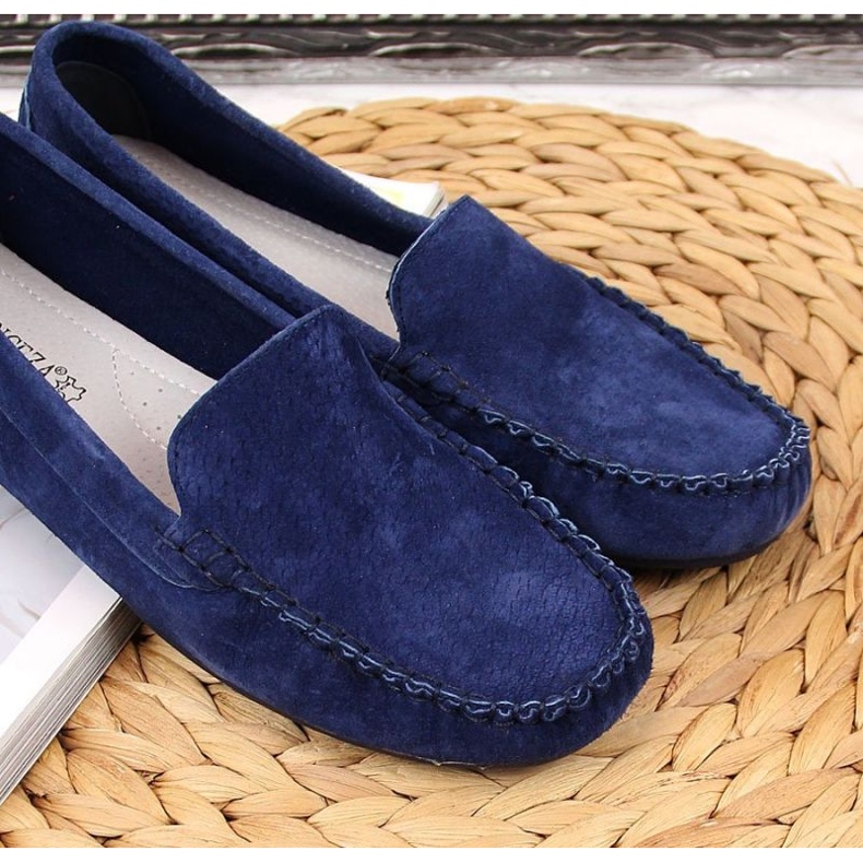 Mocassins cuir bleu marine W Vinceza 4