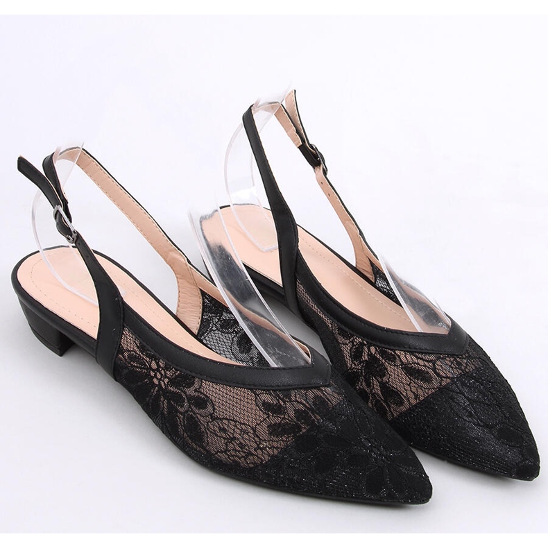 Ballerines en dentelle sans talon Margo Noir le noir 1