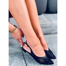 Ballerines en dentelle sans talon Margo Noir le noir 3