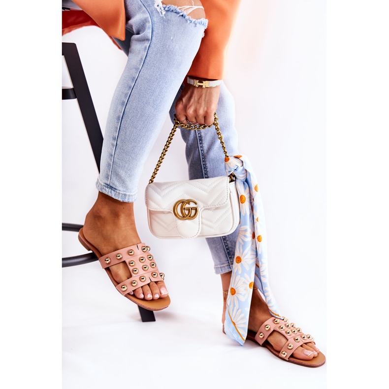 PG1 Chaussons Classiques Pour Femmes Avec Ornements Rose Scotlyn 2