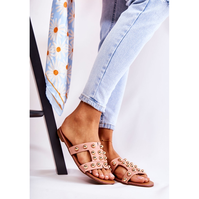 PG1 Chaussons Classiques Pour Femmes Avec Ornements Rose Scotlyn 1