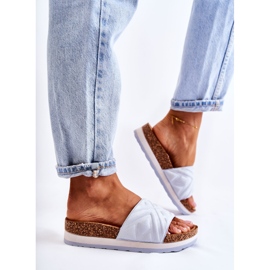 PG1 Pantoufles en daim pour femmes sur une plate-forme Heritta bleue massive 7