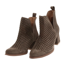 Bottines ajourées en daim Lewski Shoes 3165 velours terre multicolore 8
