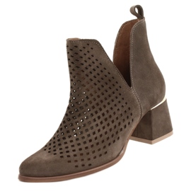 Bottines ajourées en daim Lewski Shoes 3165 velours terre multicolore 9