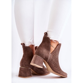 Bottines ajourées en daim Lewski Shoes 3165 velours terre multicolore 5