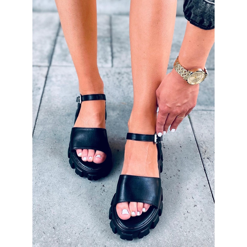 Sandales sur semelle épaisse Saint Black noir 1