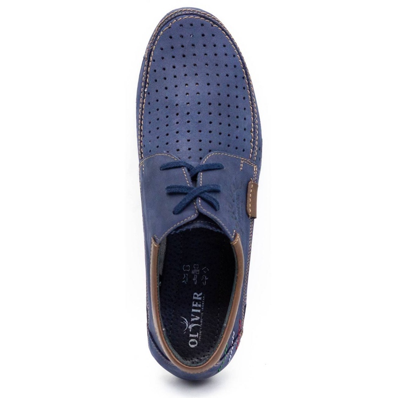 Mario Pala Chaussures ajourées homme 563 bleu marine brun 5