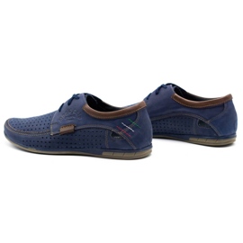 Mario Pala Chaussures ajourées homme 563 bleu marine brun 4