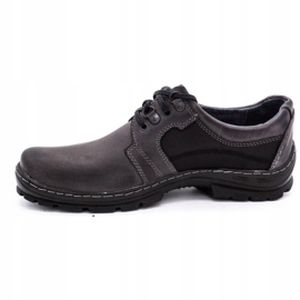 Polbut Chaussures en cuir pour hommes grises K19 le noir 1